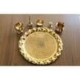 thumbnail image 4 of Indian Art Villa Brass Pooja Thali Set with Embossed Design, 10.1 Inches Diameter, 6 Pieces Set, Spiritual and Pooja Purpose, Temple Home, 4 of 5