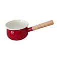 thumbnail image 4 of deevoka Small Enamel Milk Pot Butter Warmer for RV Travel Induction Cooker Stove Top Red, 4 of 9
