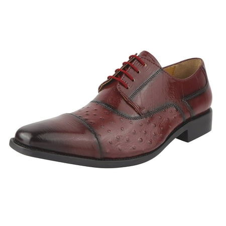 

LIBERTYZENO Mens Oxford Style Dress Shoes Burgundy
