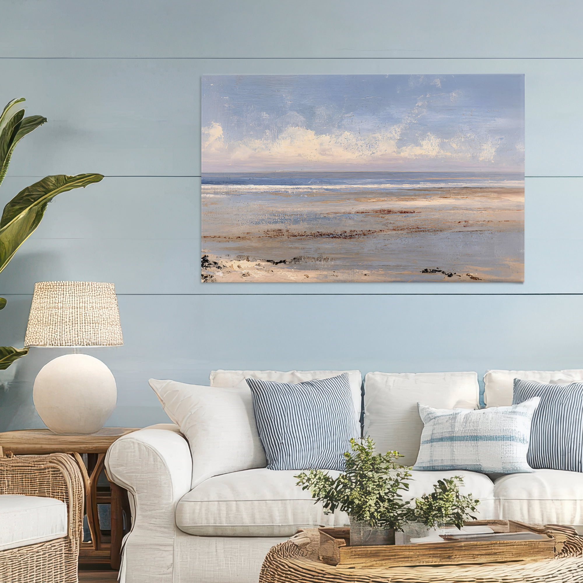 Stupell Industries Rustic Ocean Horizon Impression Canvas Wall Art, design by Jacky Ngan