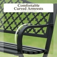 thumbnail image 5 of Alpha Joy 50" Black Outdoor Park Bench with Stylish Camelback Back Frame, Durable & Comfortable, 5 of 8