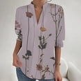 thumbnail image 2 of Fvwitlyh Chandail en Molleton Femme Mode Décontractée Impression Papillon Col Rond Manches Trois-Quarts T-Shirt Blouse Rose,m, 2 of 5