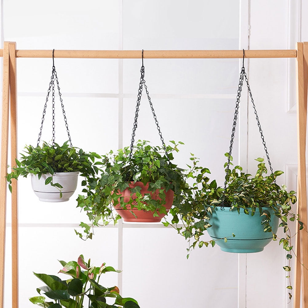 Soimiss 2Pcs Hanging Flower Pot Plastic Self Watering Planter for Office Living Room