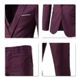 thumbnail image 5 of Cloudstyle Men's 3-Piece 2 Buttons Slim Fit Solid Color Jacket Smart Wedding Formal Suit, 5 of 7