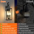 thumbnail image 2 of Lámpara de pared exterior Yochoice, 3 luces, 48 cm, impermeable, negra, 2 of 7