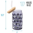 thumbnail image 2 of Silver Buffalo Disney Tim Burton Nightmare Before Christmas Jack Skellington Expressions Gray Glass Jar Tumbler with Bamboo Lid and Glass Straw, 16 Ounces, 2 of 8