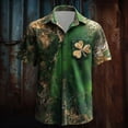 thumbnail image 3 of IWRICH St. Partick's Day Funny Shirts for Men T-Shirt Button down Short Sleeve Hawaiian Shirts 10-Dark Green 2XL, 3 of 3