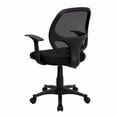 thumbnail image 3 of Nicer Furniture Nicer Furniture Mid-Back Black Mesh Computer Desk Chair with Arms, 3 of 5