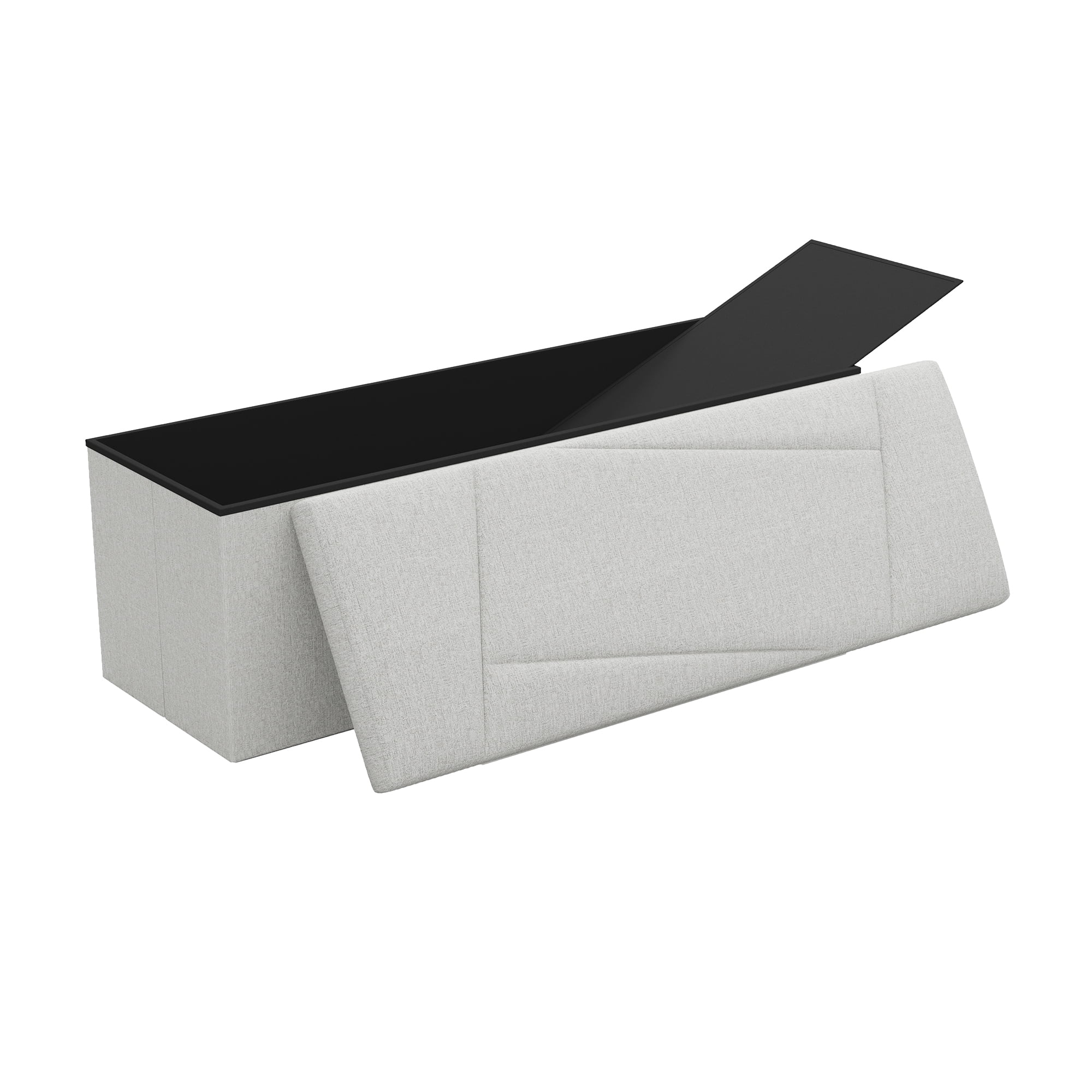 ZETDIY 43" Ottoman with Storage Folding Bench with Detachable, Beige