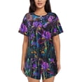 thumbnail image 1 of Fotbe Starry Night Iris Field Conjunto de Pijama Estampado para Mujer, 2 Piezas, Ropa de Dormir con Camiseta de Manga Corta y Shorts Suaves-X-Large, 1 of 6