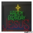 thumbnail image 2 of Craftnamesign Happy Birthday Jesus Neon Light Sign, Xmas Wall Art, Jesus LED Light Up, 2 of 5