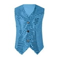 thumbnail image 6 of XFHLMJFF Kids Vest Sequins Sparkly Tops Girls Boys Jazz Hiphop Street Dance Sleeveless Solid Color V Neck Tee Stage Performance Party Carnival Coat for 10-12 Years, 6 of 6