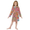 thumbnail image 6 of FORMRS Niños Bathrobe Unisex Hooded Robe Soft Plush Pajamas Sleepwear, Size 4-6T, Art City, 6 of 7