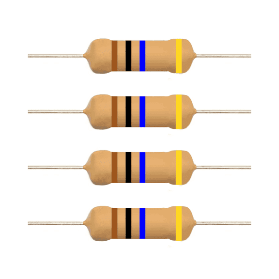 E5-Electronics Carbon Film Resistors 10m Ohm 1/4 Watt 20 Count