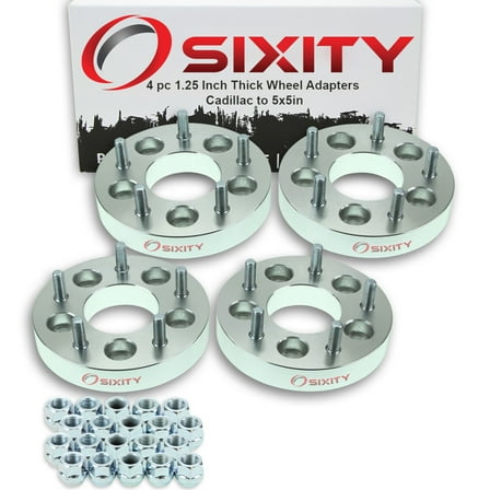 Sixity Auto 4 pc 5x4.75" to 5x5" Wheel Spacers Adapters 1.25" compatible with Cadillac Eldorado XLR