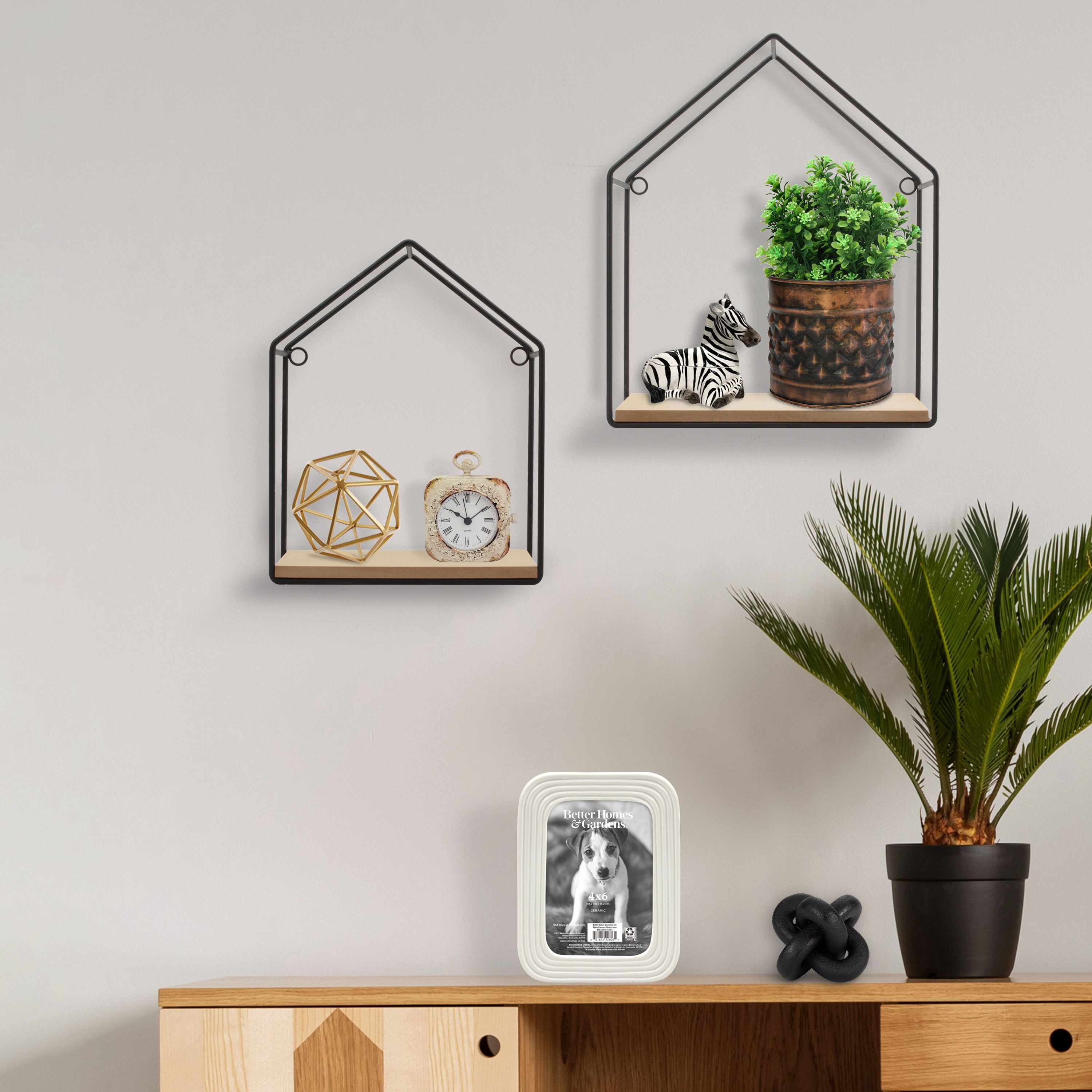 Mainstays metal bakers rack with wood shelf clearance