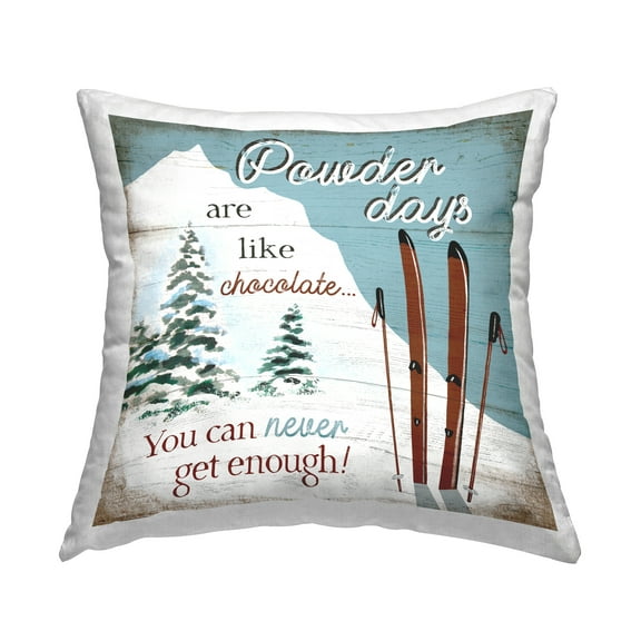 Stupell Industries Rustic Powder Days Phrase Decorative Printed Throw Pillow, 18 x 18