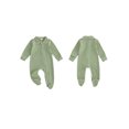 thumbnail image 2 of BemeyourBBs Newborn Baby Girl Boy Spring Fall Winter Clothes Outfit Footed Romper 0 3 6 Months Casual Long Sleeve Lapel Collar Stripes Print Zip Up Footie Jumpsuit One Piece Outfits, 2 of 9