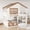 Beige + Full, variant on Twin Size Bunk Bed or Loft Bed with Bookshelf, Cute House Design with High-Quality Safety Fencing,Beige