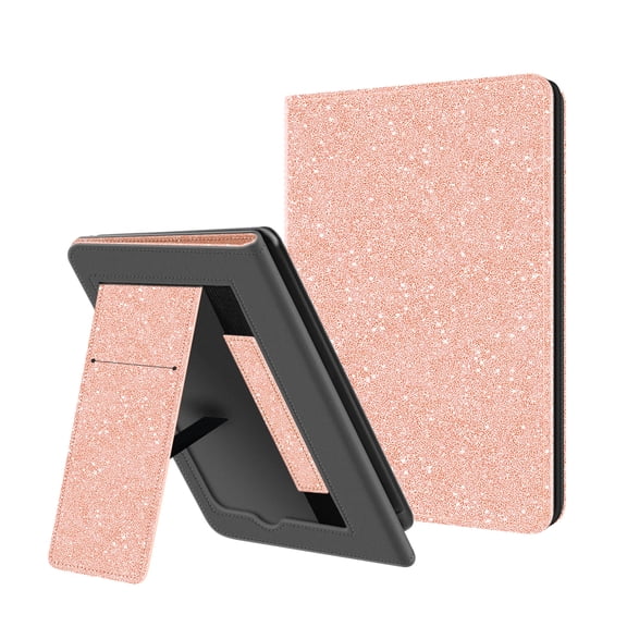 Ayotu Folding Case for All-New Kindle 10th Gen 2019 Release, with Auto Wake/Sleep, Lightweight Leather Hands-Free Stand Cover with Hand Strap (Not Fit Kindle Paperwhite), Shiny Pink