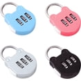 thumbnail image 1 of 4 Pack 3 Digit Luggage Locks, Small Suitcase Padlock Airplane Code Lock Combination Lock for Outdoor Luggage Travel Suitcase Gym Locker Bag (4 Colors), 1 of 4