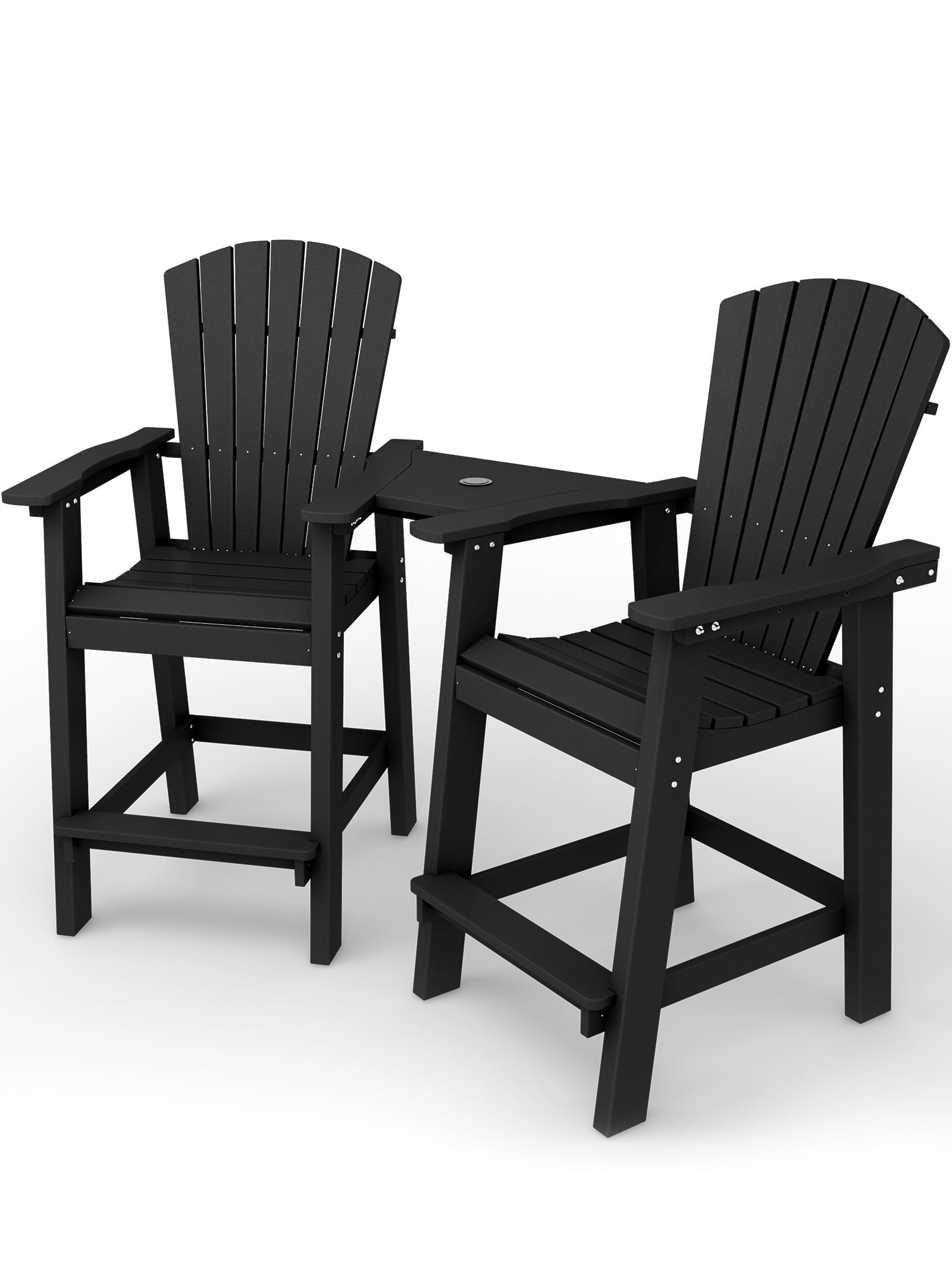 Serwall Oversized Balcony Chair Set of 2, Outdoor Adirondack Barstools