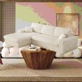thumbnail image 4 of Modern Corduroy 114.5' Modular Sofa with Reversible Seat and L-Shaped Combination, 4 of 22