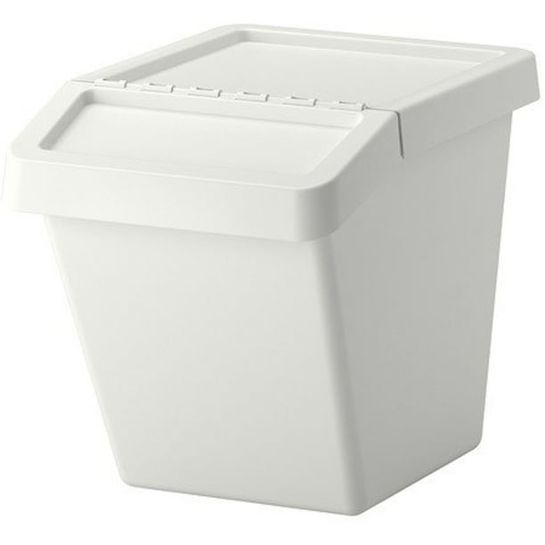 Ikea Recycling bin with lid, white 1626.171726.3838