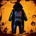 thumbnail image 2 of KHONTS Halloween Family Matching Onesies Pajamas Skeleton Printed Bodysuit Sets Hooded Jumpsuit Funny Loungewear for Adult and Kids Baby 3M, 2 of 4