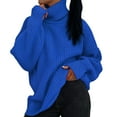thumbnail image 1 of Chandail Col Roulé Épais Coupe Ample pour Femmes Hiver Automne Décontracté Couleur Unie Tricoté Doux Chaud Confortable, 1 of 6