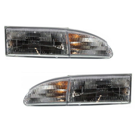 For 1994-1995 Ford Thunderbird Head Lights Assembly Driver and Passenger Side For FO2502128