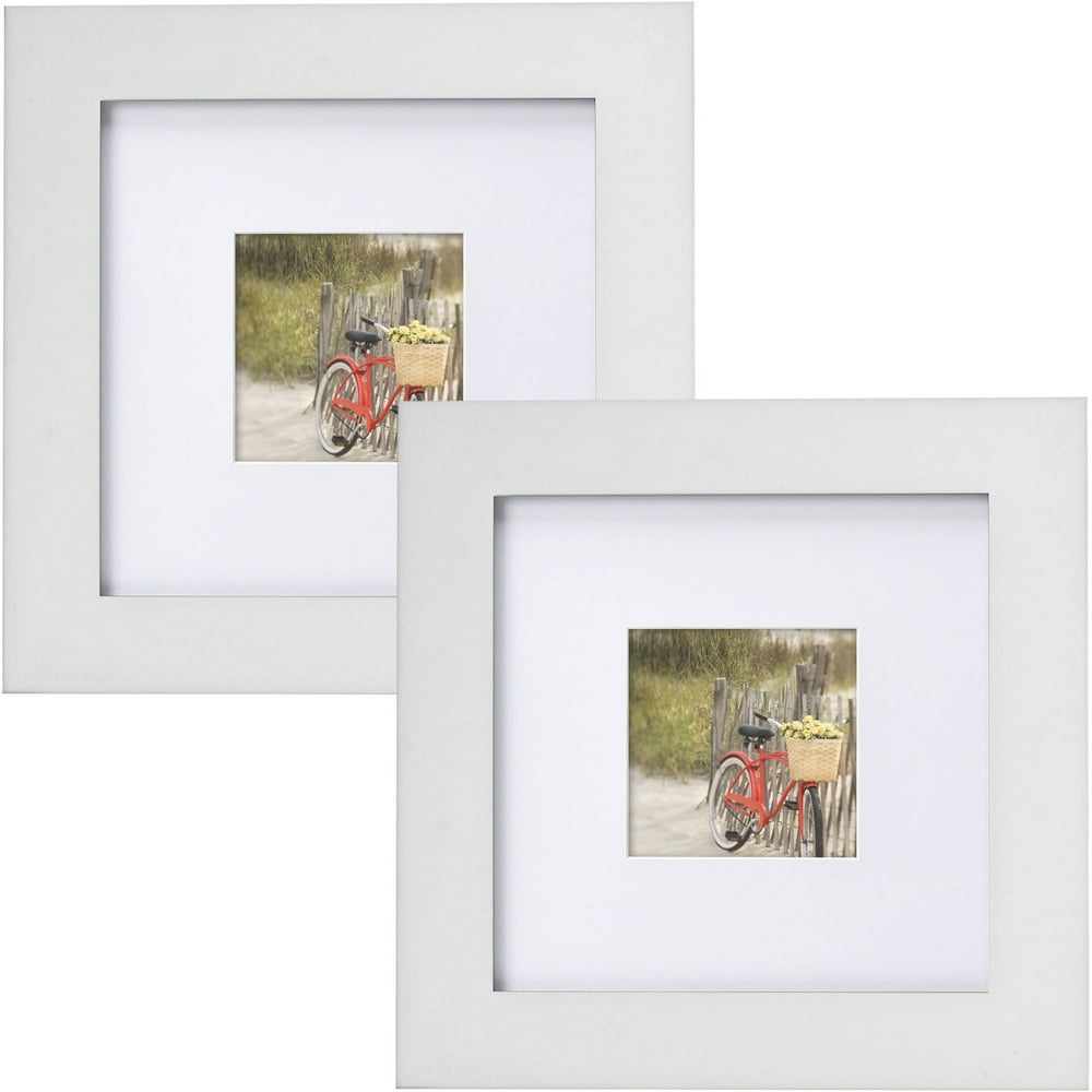 Mainstays Wood Picture Frames, White, Set of 2