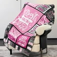thumbnail image 2 of Mom Blanket Gift for Mom for Mothers Day from Daughter Mom Gift from Son - Best Mom Ever Pink Blanket for Sofa Bed-Birthday for Mother from Son Daughter 50''x60'', 2 of 5