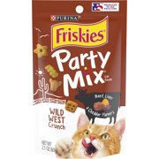 Angle View: Friskies Cat Treats, Party Mix Crunch Wild West, 2.1 oz. Pouch