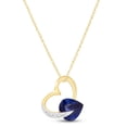 thumbnail image 2 of Galaxy Gold 14k 22" Yellow Gold Heart Necklace with Natural Diamonds and Sapphire, 2 of 6