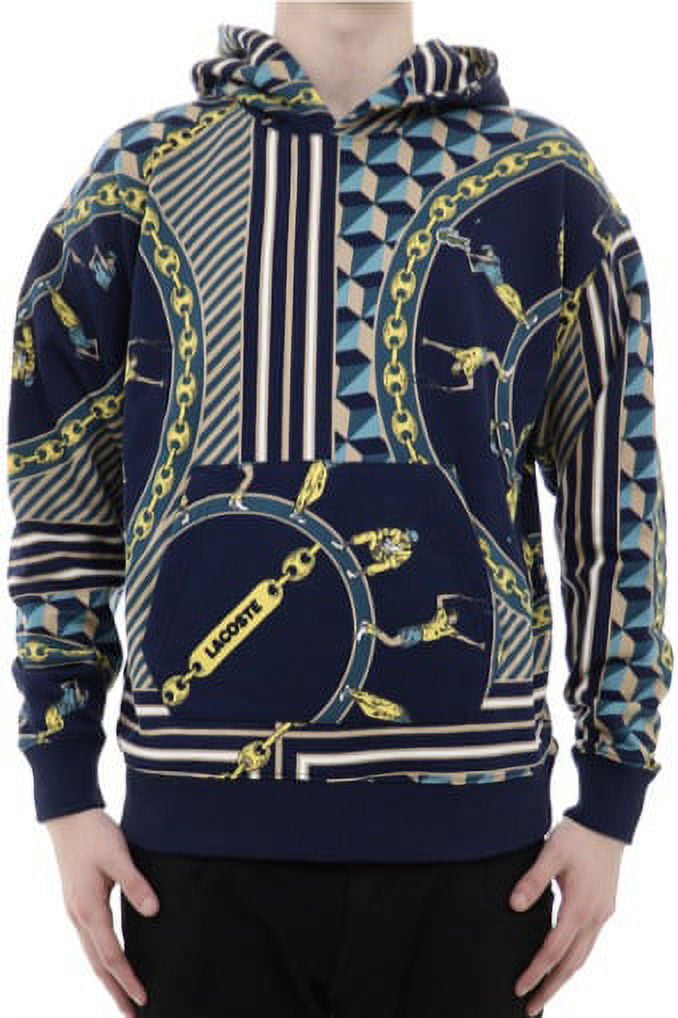 Lacoste live hooded cloud print fleece hoodie hotsell