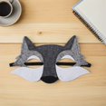thumbnail image 4 of Minkissy 10Pcs Detailed Wolf Felt Half Face Mask Light Grey Animal Masquerade Mask for Dress Up, 4 of 8