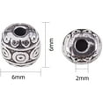 thumbnail image 3 of 100Pcs 6mm Antique Silver Metal Barrel Tibetan Style Alloy Loose Spacer Charm Beads Connector Column for DIY Jewelry Making, 3 of 5