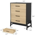 thumbnail image 3 of Acekid Dresser for Bedroom with Mirror & Storage, 4-Drawer Multi-Use Vanity Dresser | Farmhouse Storage Cabinet for Bedroom, Entryway, Living Room, 3 of 7