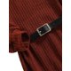 thumbnail image 5 of Niños Niñas Vestido de suéter de punto Manga larga Acanalado Cuello alto Ropa de color sólido Cinturón de cintura Otoño Invierno XBTCLXEBCO Caramelo, 5-6 años, 5 of 6
