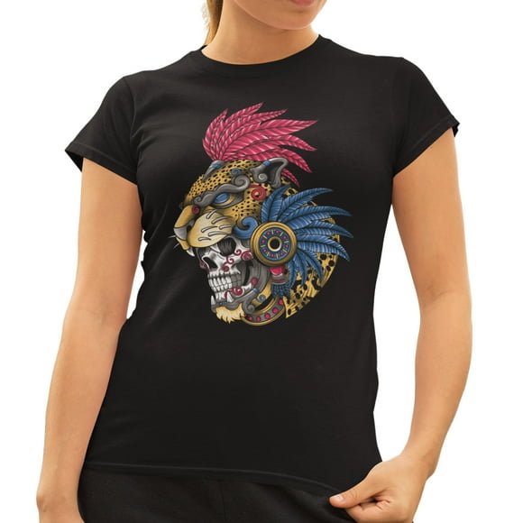 Playera Guerrero Jaguar Calavera Dama Once Playera manga corta