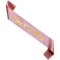 1 pcs Rose Gold Happy 91st Birthday sash, Woman 91 Years Birthday Gift, Party Supply, Accessories