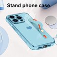 thumbnail image 4 of Designed for iPhone 14 Pro Case with Strap Stand Love Hearts Design for Women Girl Men,Plating with Wristband Kickstand Camera Lens Protection Bumper for iPhone 14 Pro 6.1"-Blue, 4 of 12