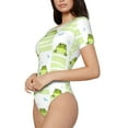 thumbnail image 2 of Easygdp Frogs and Dragonflies Women's One-Piece Swimsuit Slim Fit Crew Neck Bodysuit Athletic Swimwear with Concealed Buckle - X-Large, 2 of 8