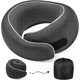 thumbnail image 1 of Almohada cervical de viaje de 4 litros con relleno de espuma viscoelástica 100% negra, 1 of 7