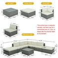 thumbnail image 3 of 8 Pieces Outdoor Patio Furniture Set with Glass Coffee Table , Wicker Sectional Conversation Sofa Rattan Patio Seating Set for All-Weather, Backyard, Garden, 3 of 6