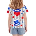 thumbnail image 4 of Amidoa Girls Short Sleeve Independence Day Graphic Summer Crewneck T Shirts Casual Kids Tops Gray Size 3T, 4 of 6