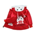 thumbnail image 4 of Dezsed Girls Rain Jacket Toddler Lightweight Breathable Hooded Raincoats Windbreaker Jacket Outwear Coat for Kids Red 14-15 Years, 4 of 4