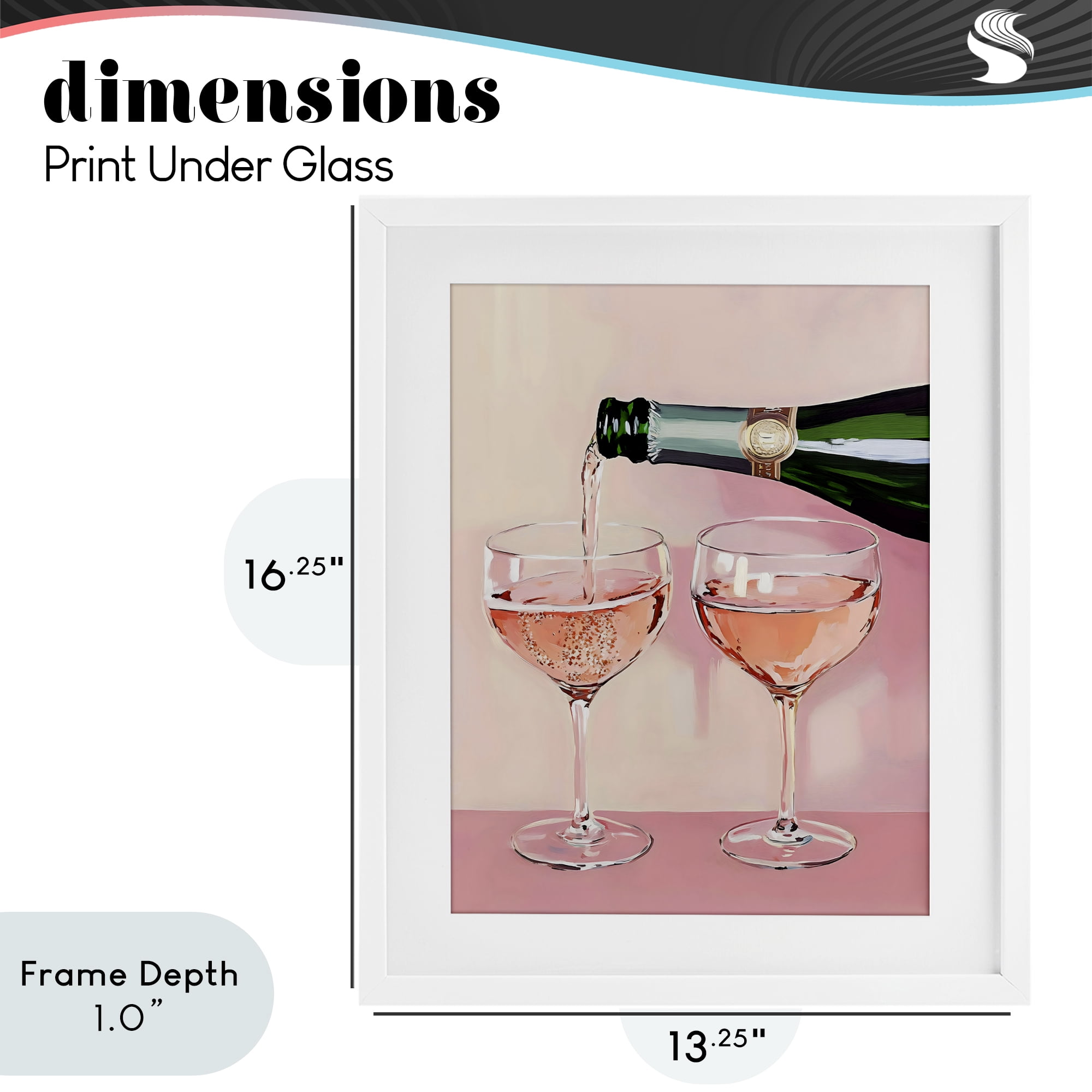 Stupell Industries Pink Champagne Toast for Two White Framed Print Under Glass, design by The Prints Vibe