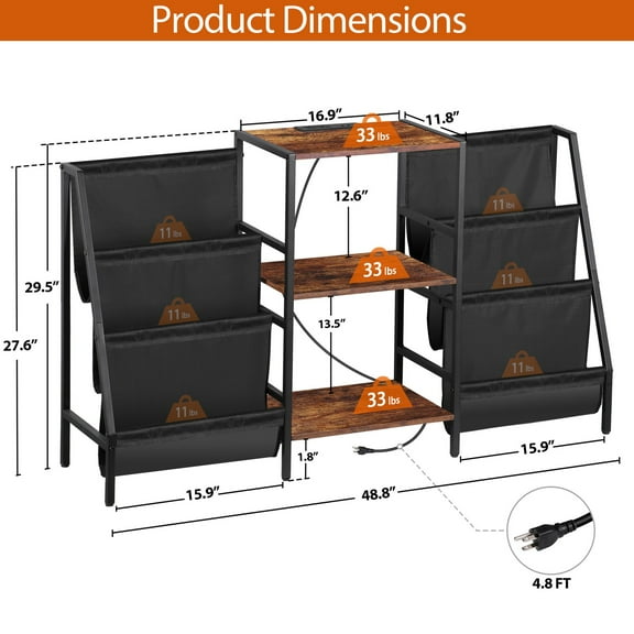 ZOPan Record Player Stand with Vinyl Storage - Turntable Display Stand with Shelves for Vinyl Records, Sturdy Audio Equipment Holder for Living Room, Bedroom & Music Room